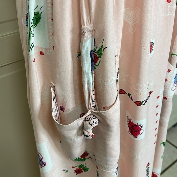 ROMEO ROMEO Pink Floral Maxi Dress With Pockets Size M - Picture 6 of 11